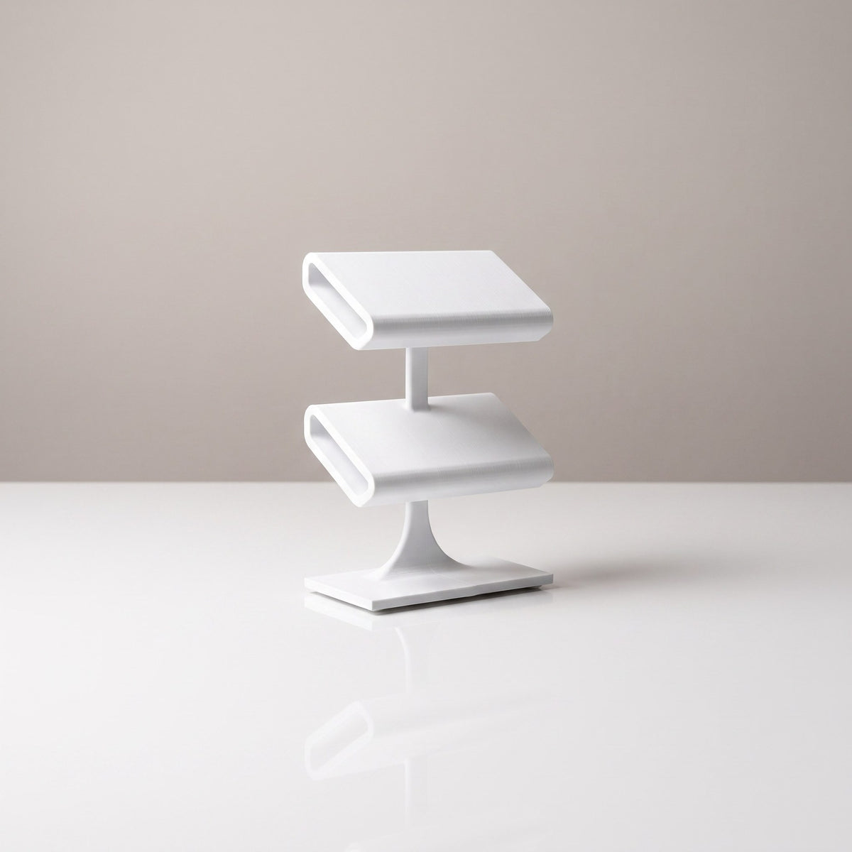 Quatro watch display stand in Ceramic white, empty