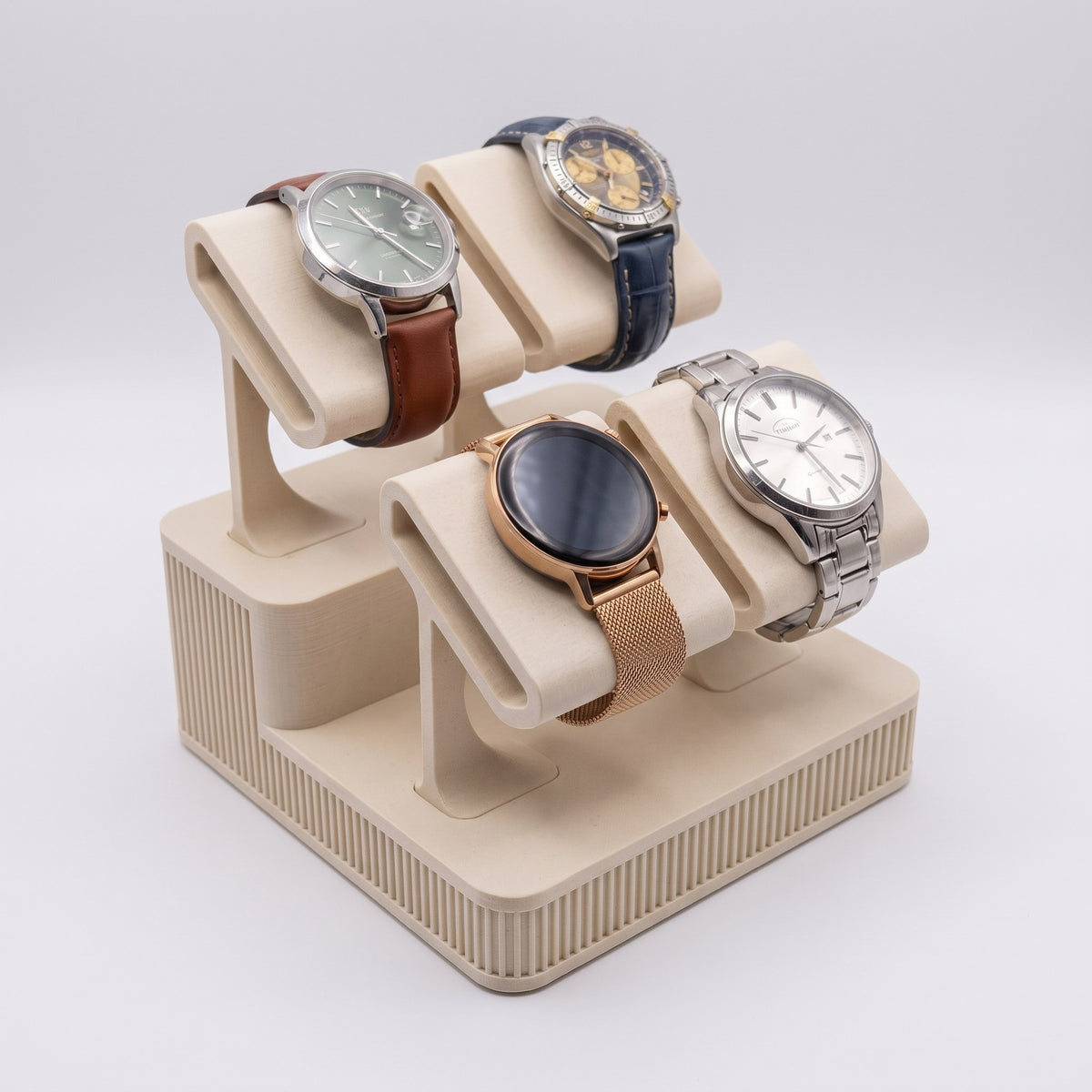 Display Rack Four in Sand holding four watches