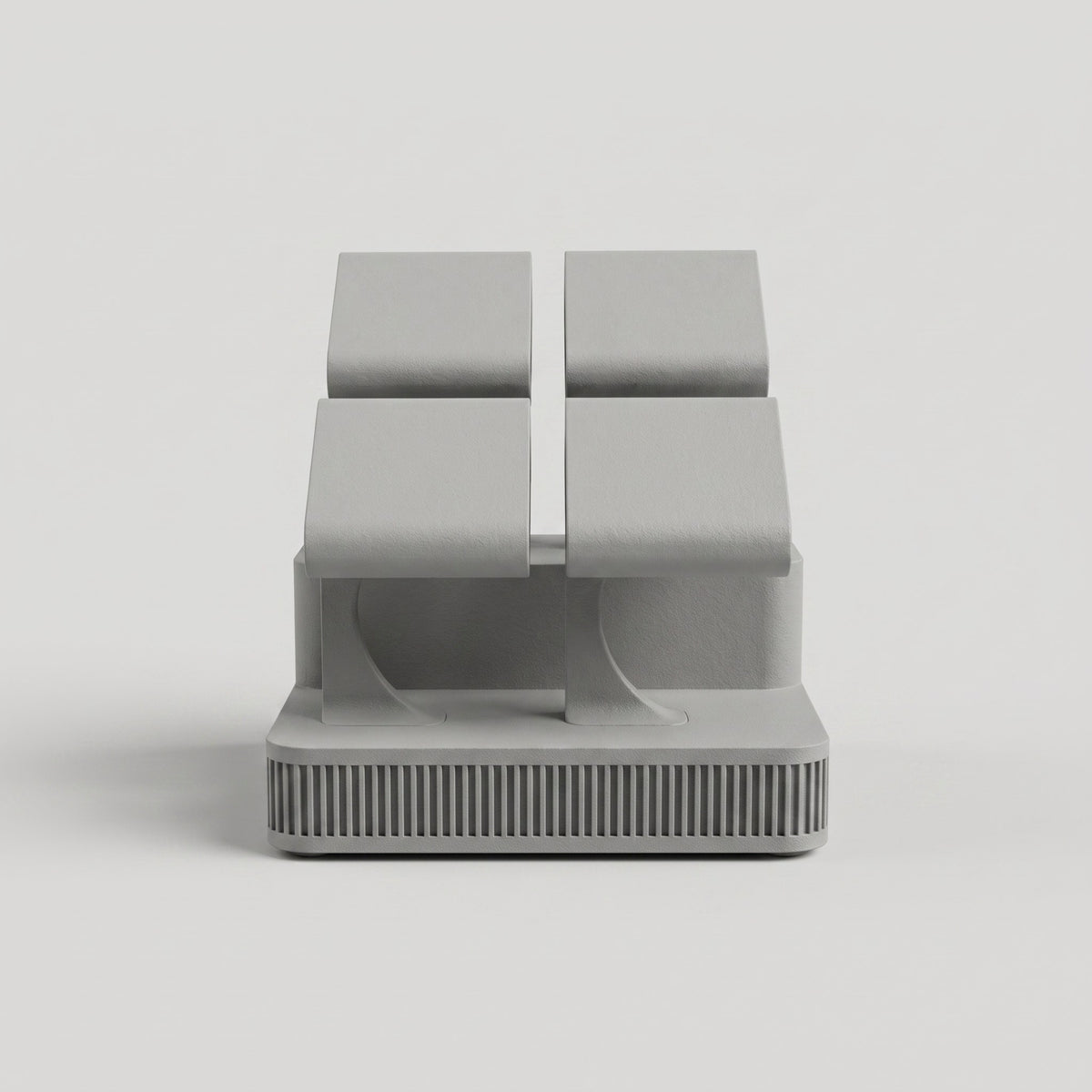 Display Rack Four in Stone grey, empty