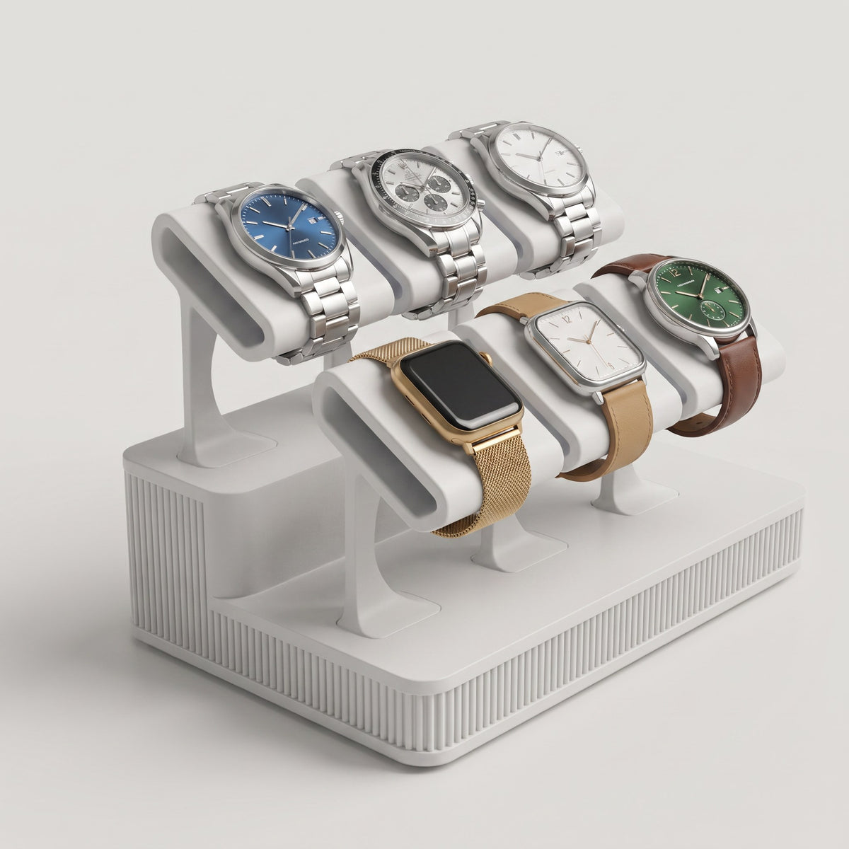 Display Rack Summit in Ceramic holding six watches
