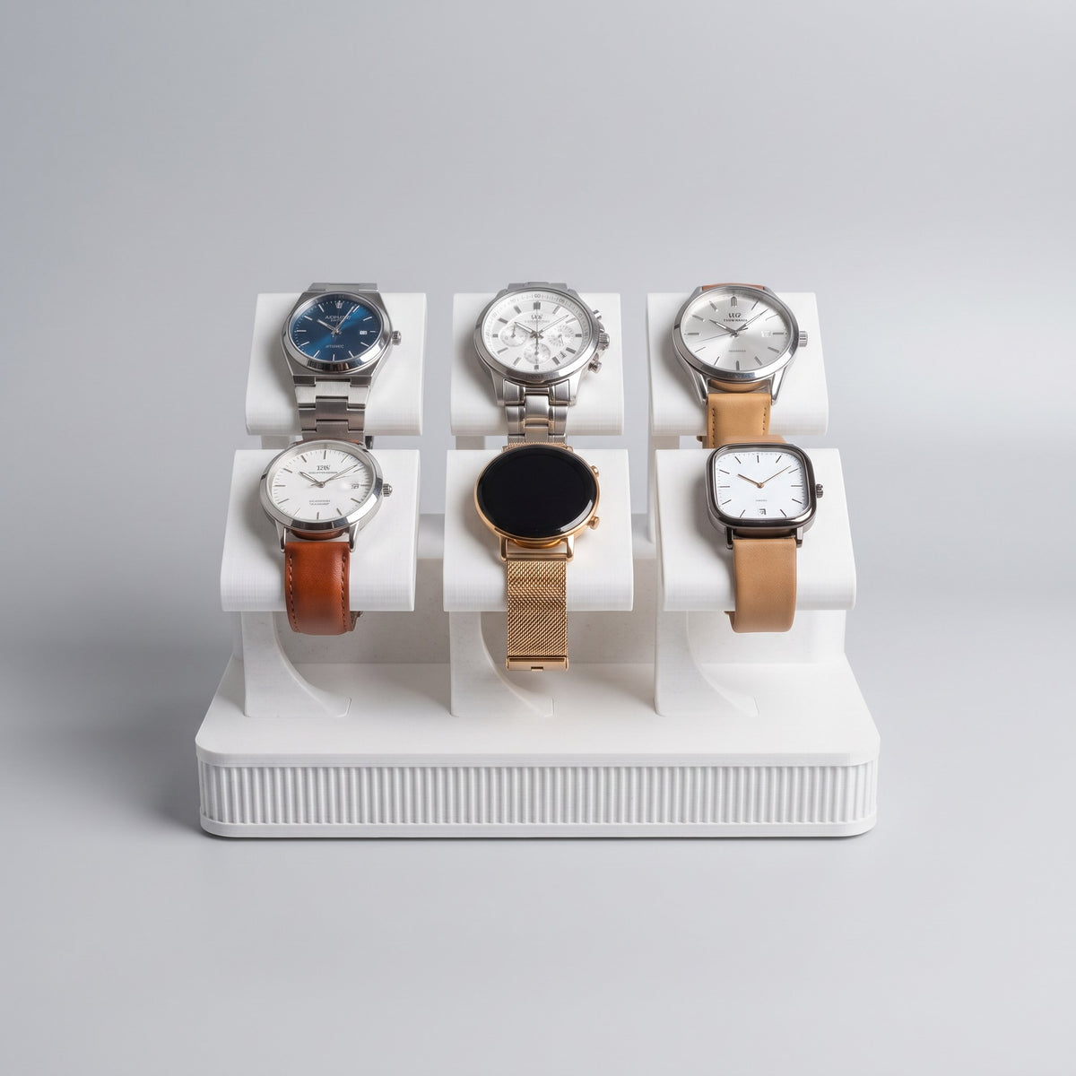 Display Rack Summit in Ceramic holding six watches