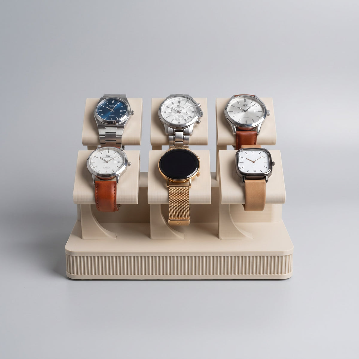 Display Rack Summit in Sand holding six watches