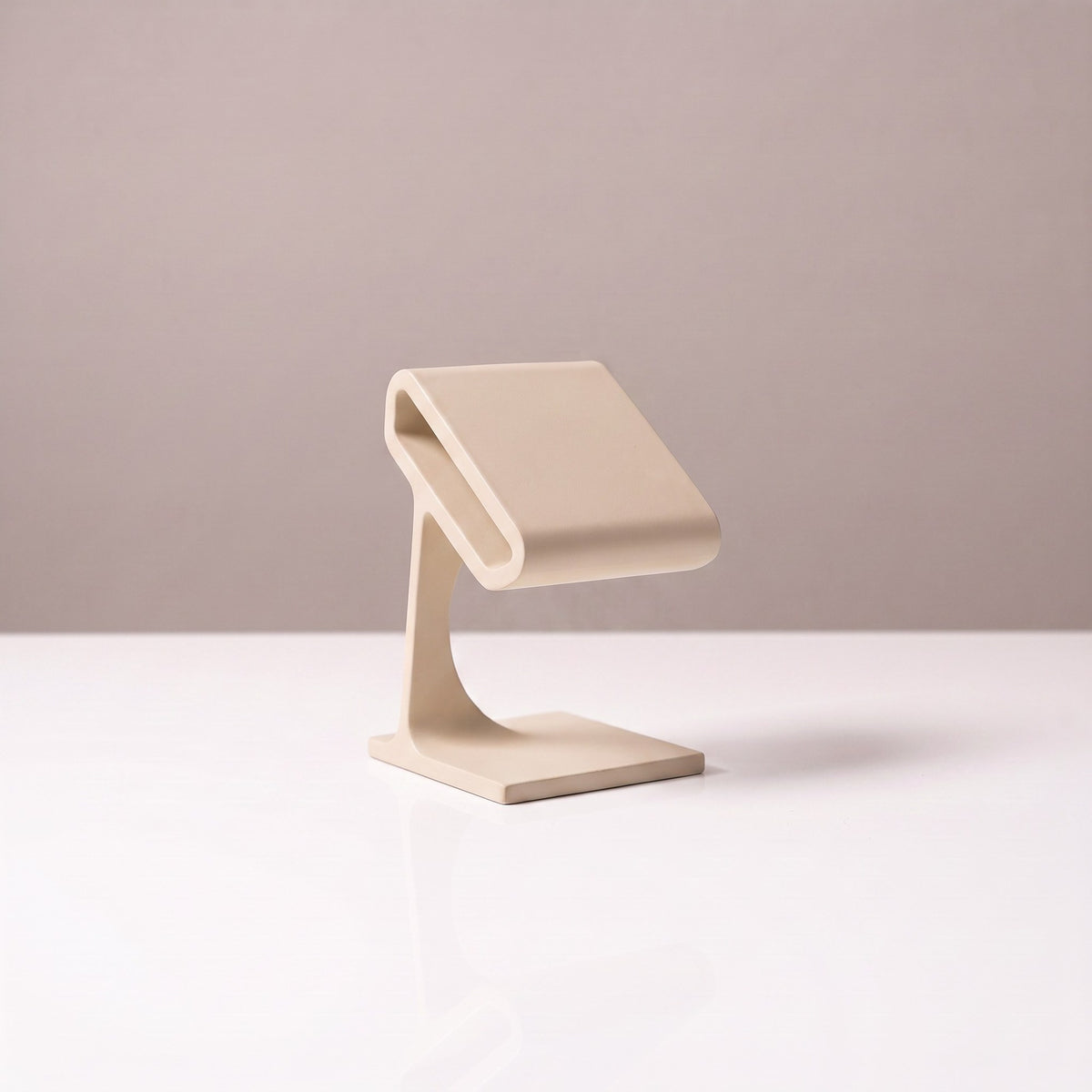Solitaire watch stand in Sand beige, empty