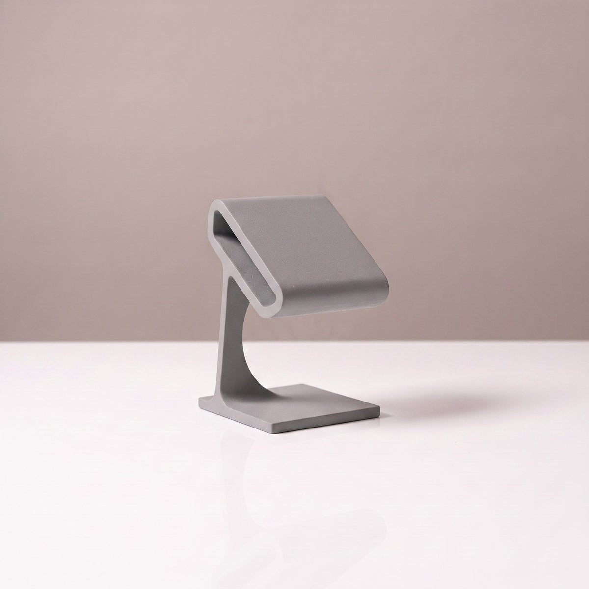 Solitaire watch stand in Stone grey, empty