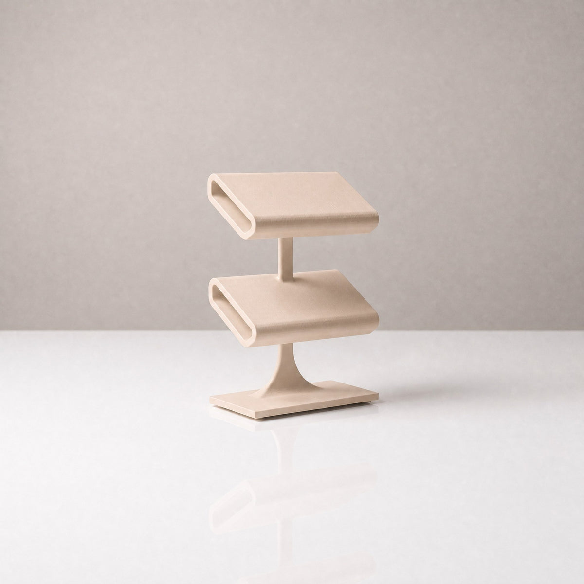 Quatro watch display stand in Sand beige, empty