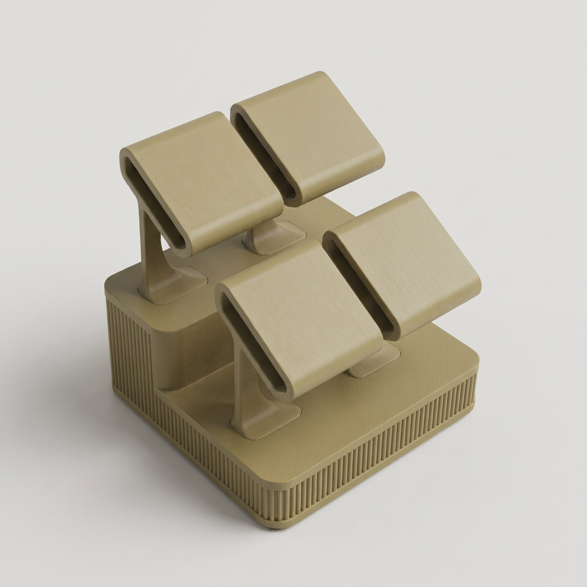 Display Rack Four watch display stand in Olive