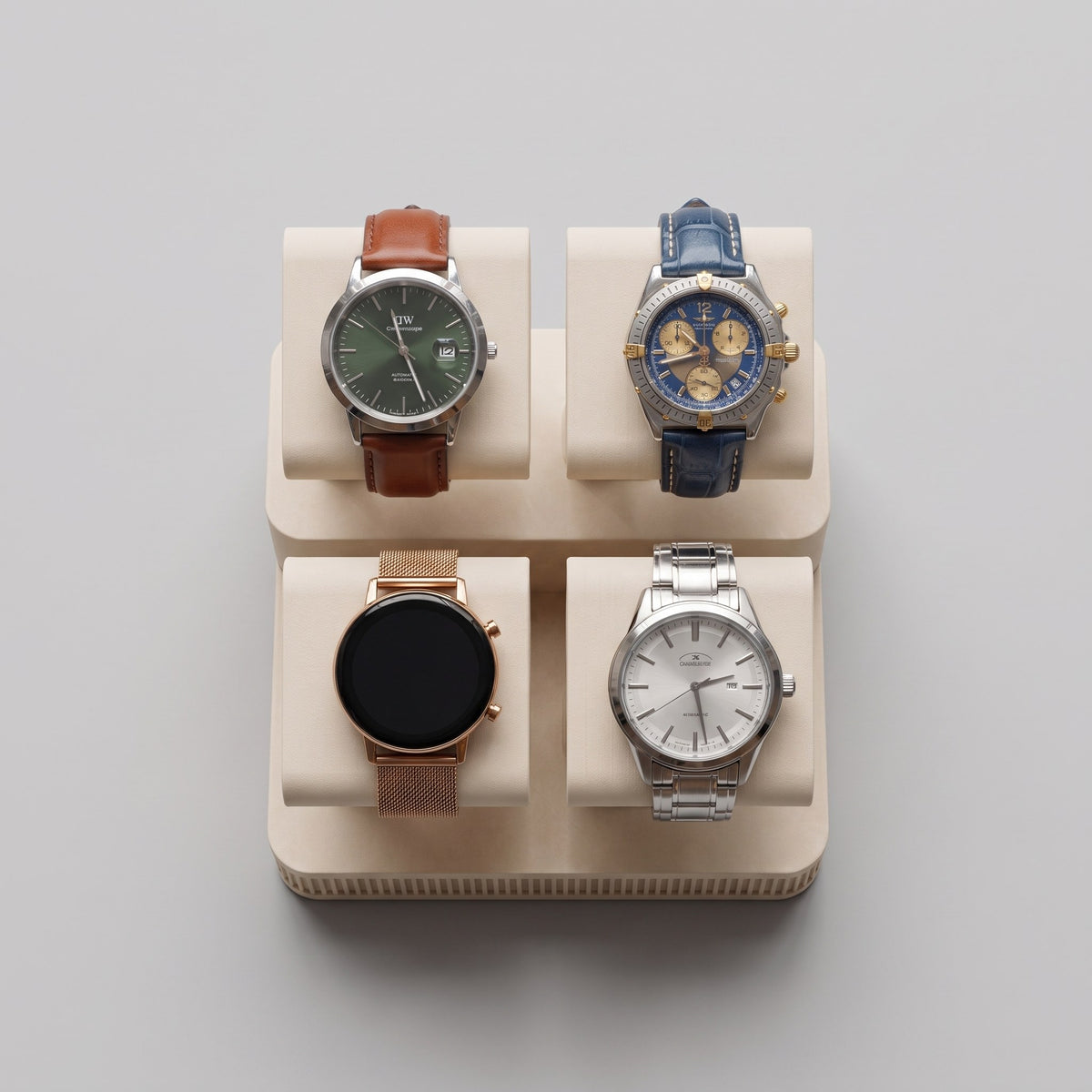 Display Rack Four in Sand holding four watches