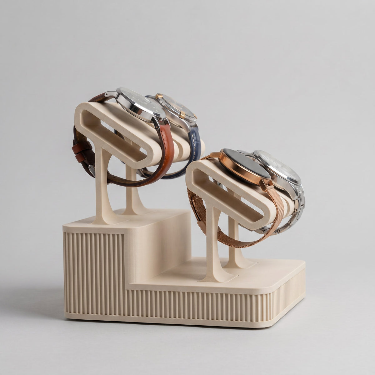 Display Rack Four in Sand holding four watches
