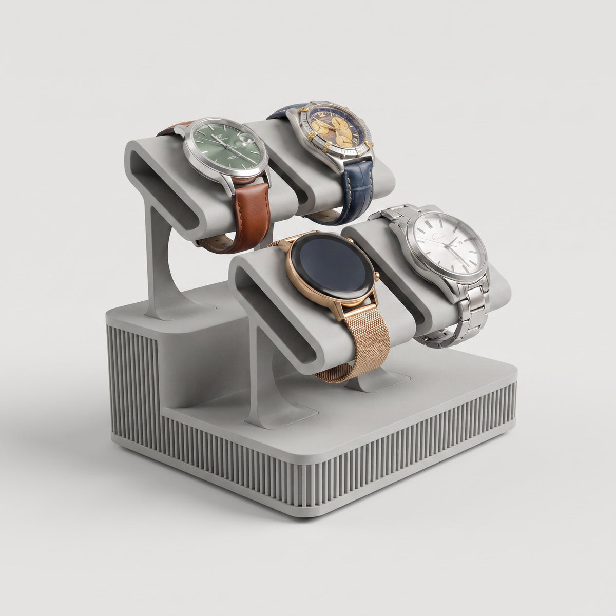 Display Rack Four in Stone holding four watches