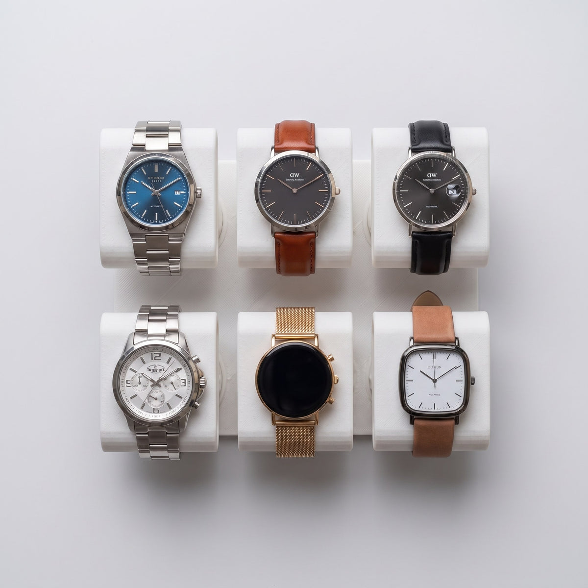 Display Rack Summit in Ceramic holding six watches