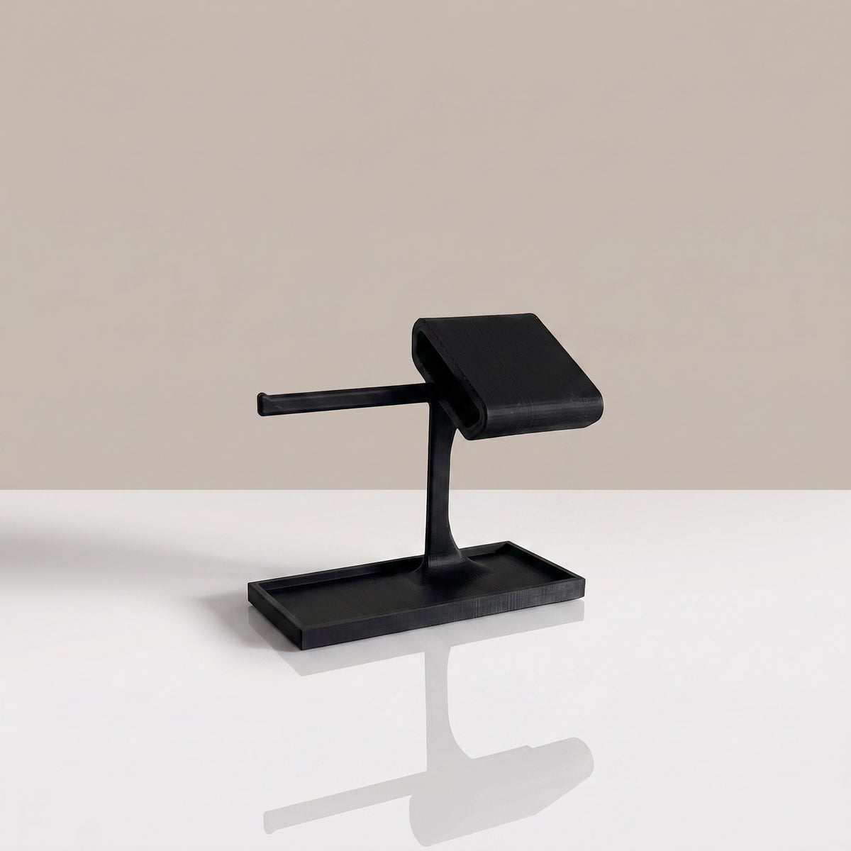 Valet Tray watch stand and jewellery organiser in Graphite, empty