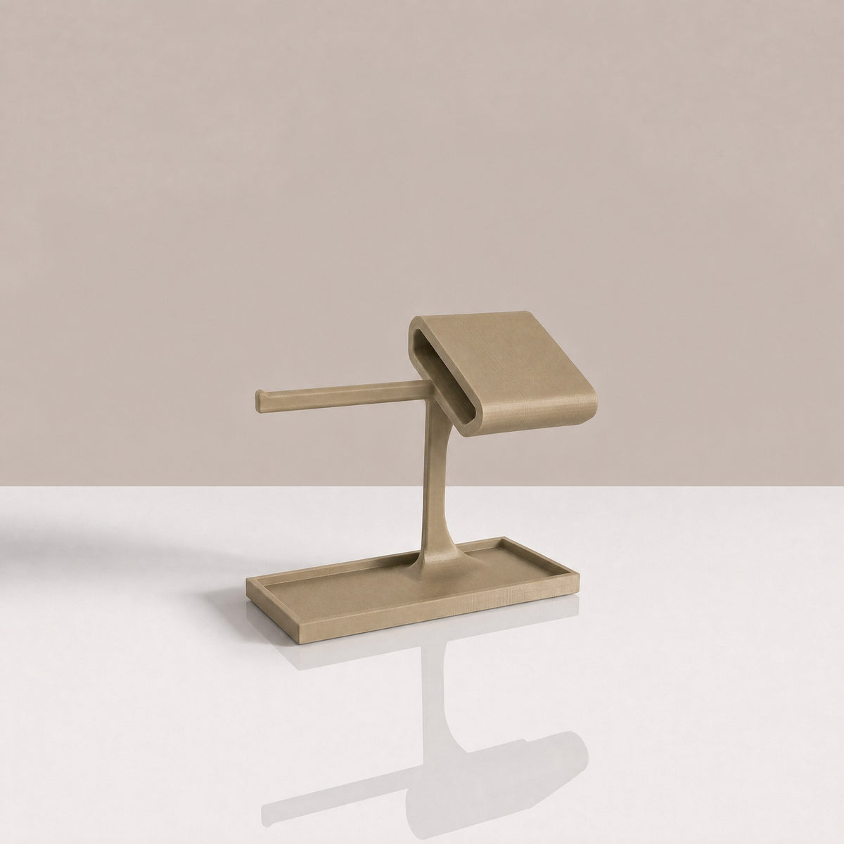 Valet Tray watch stand and jewellery organiser in Olive, empty